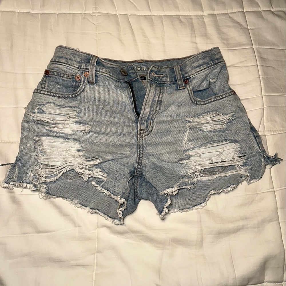 American Eagle Outfitters Light Blue Distressed Denim Shorts - Size 2